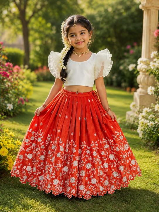 Pinkaa Oranjaa Cream Pink Kids ethnic wear wholesalers in Surat